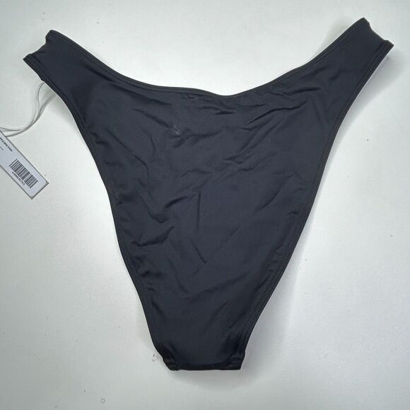 Everlane Thigh-High Bikini Bottom & Scoop-Neck Bikini Top Black Women Small NWT - Picture 5 of 15